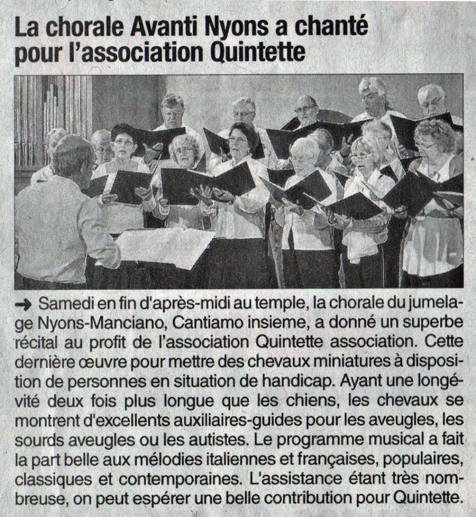 Article Dauphiné Libéré - Concert Nyons